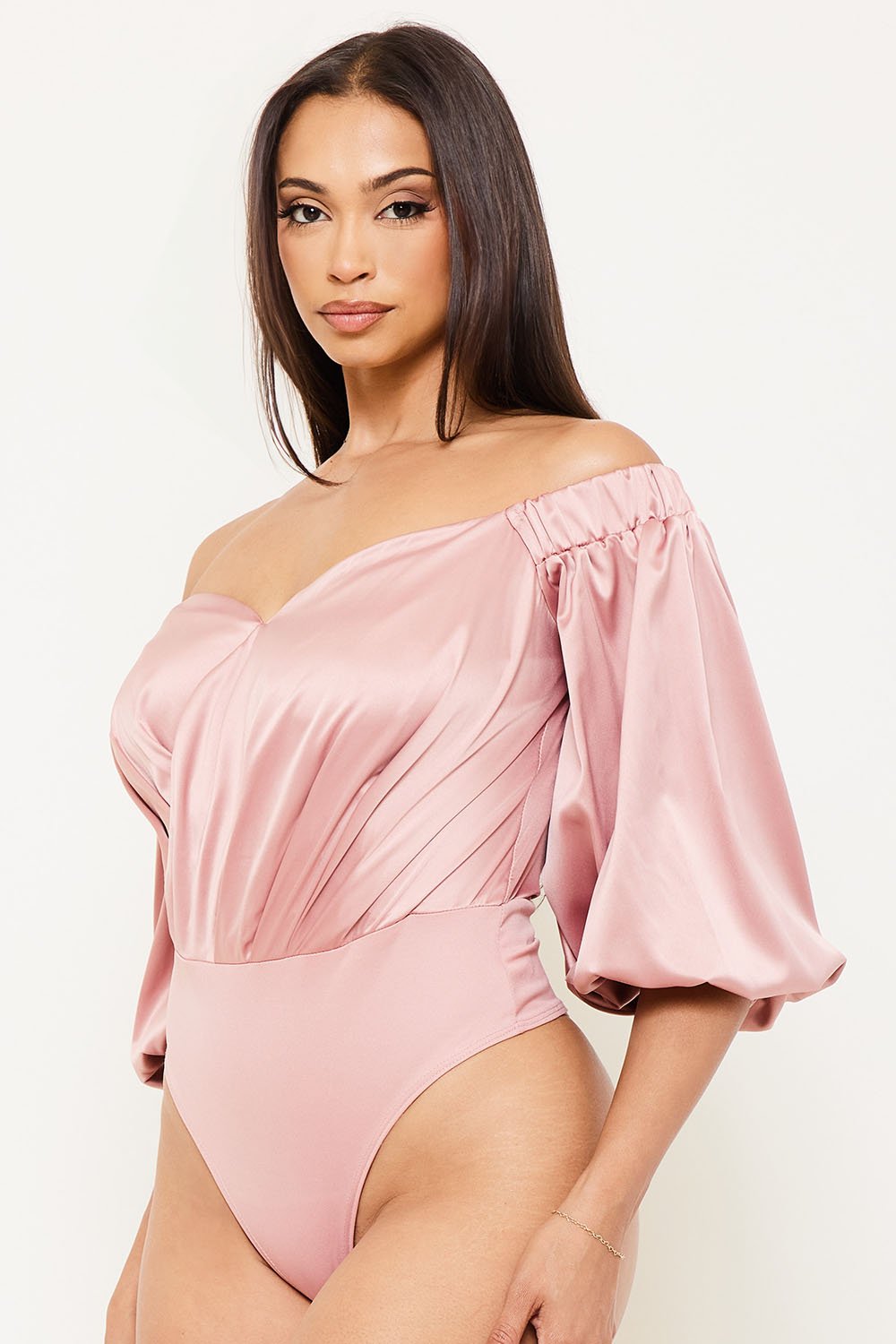 IB2409AP - SATIN OFF THE SHOULDER BODYSUIT - Image 4