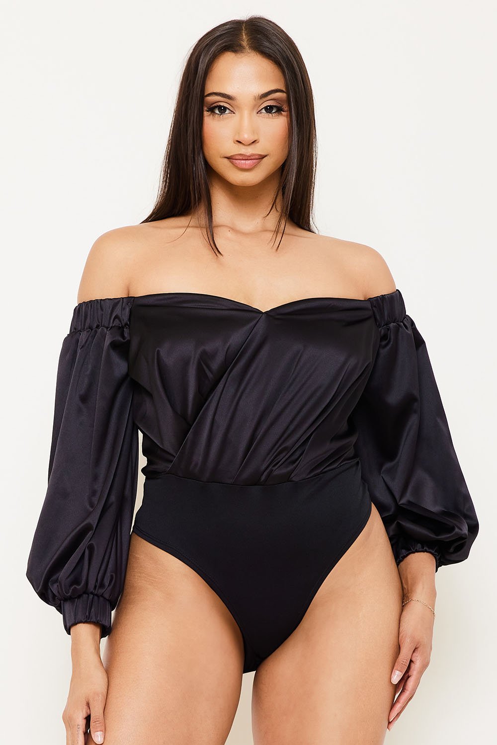 IB2409AP - SATIN OFF THE SHOULDER BODYSUIT - Image 2