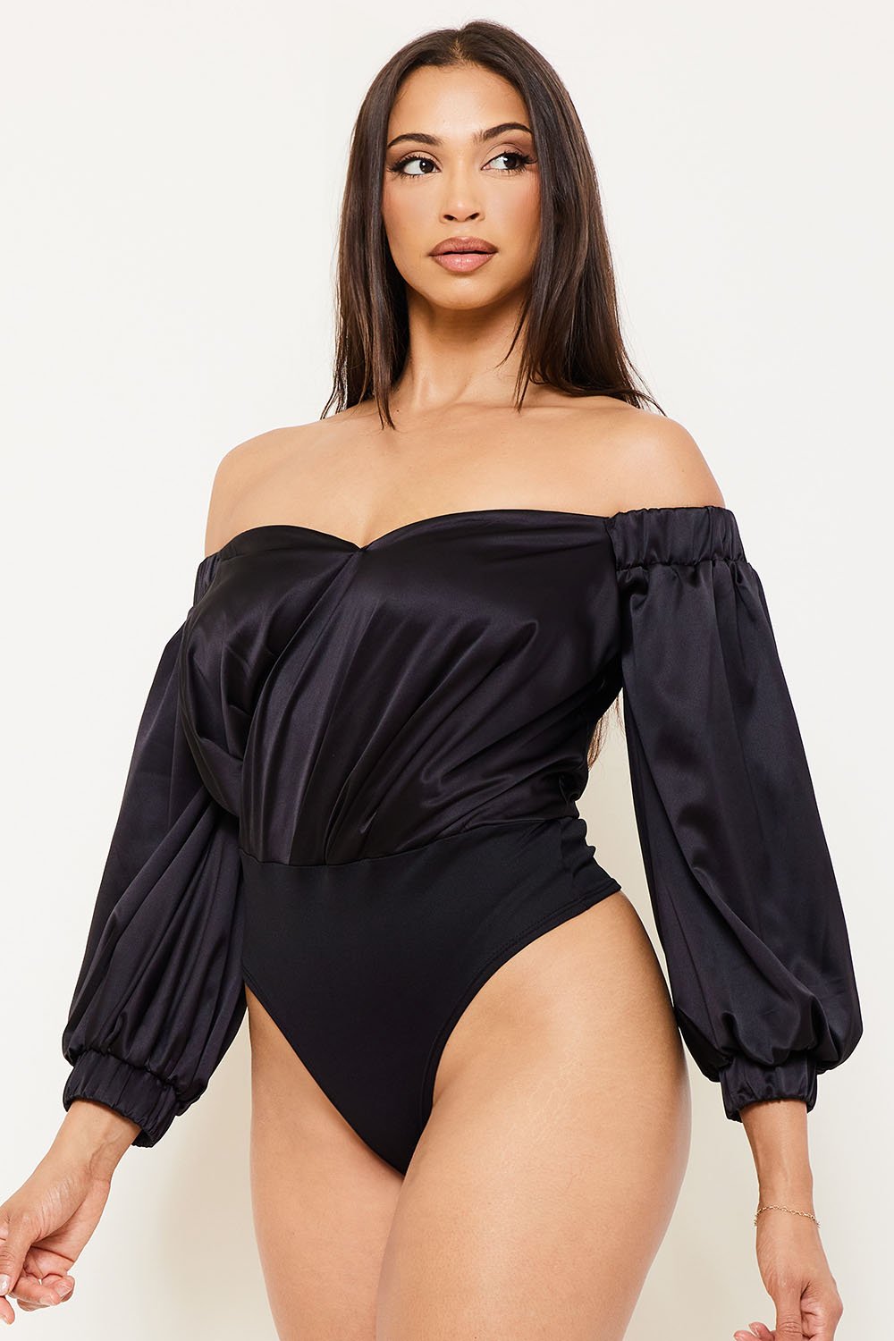 IB2409AP - SATIN OFF THE SHOULDER BODYSUIT - Image 9