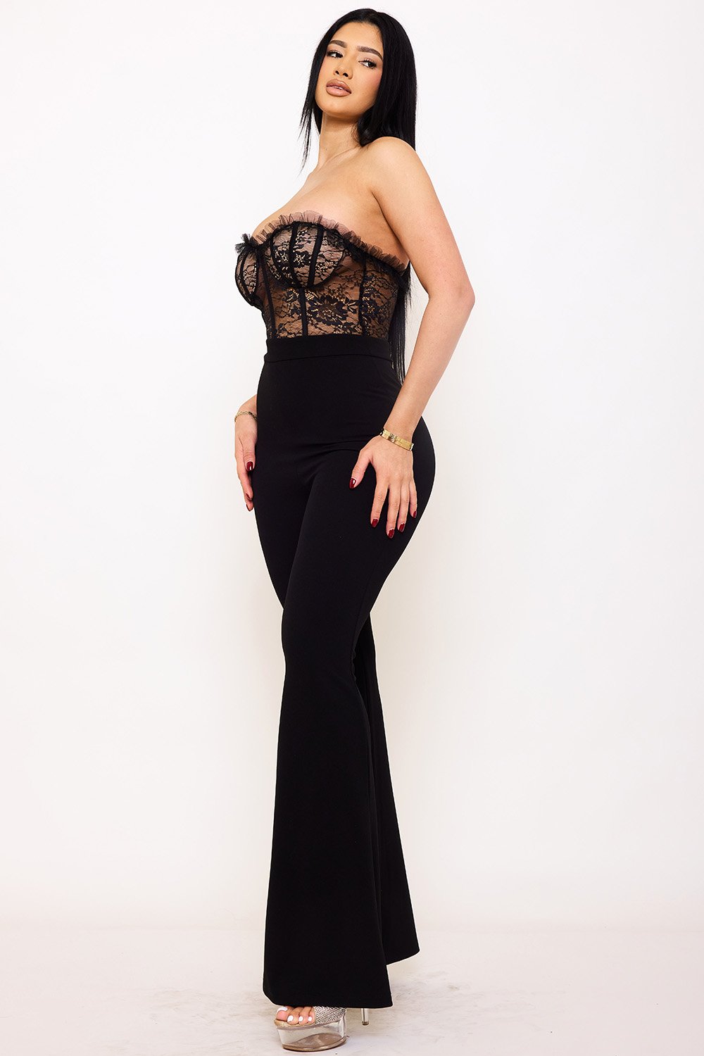 IB2458JP - LACED BUSTIER TOP JUMPSUIT - Image 3
