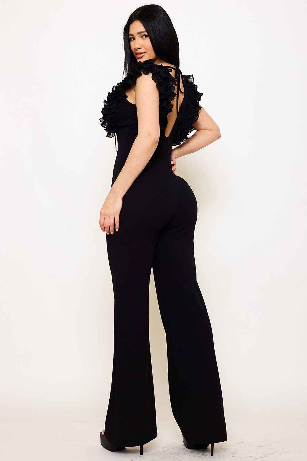 IB2463SP - RUFFLE SLEEVE TECHNO CREPE JUMPSUIT - Image 15