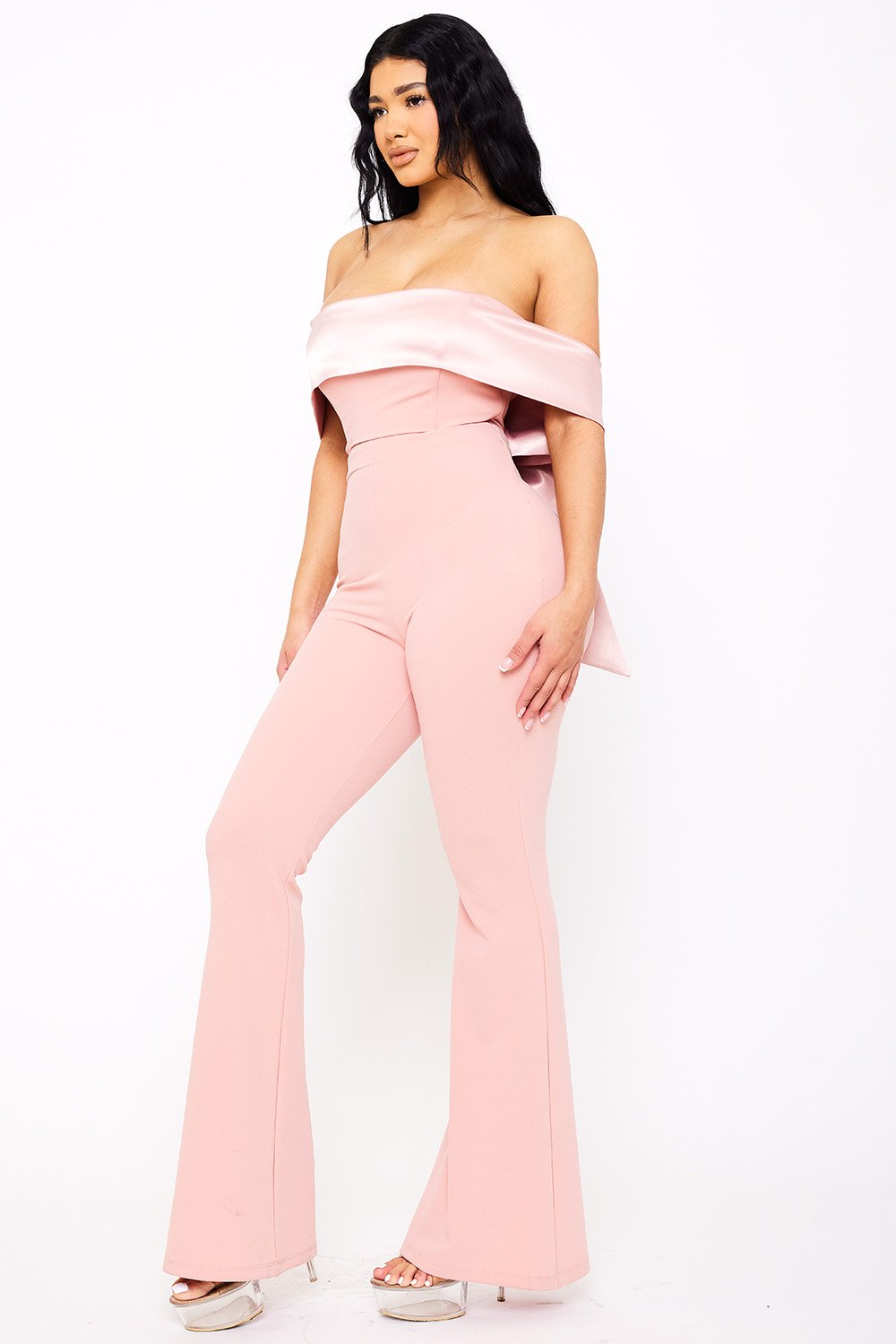 IB2475JP - SATIN AND TECHNO CREPE CONTAST JUMPSUIT - Image 7