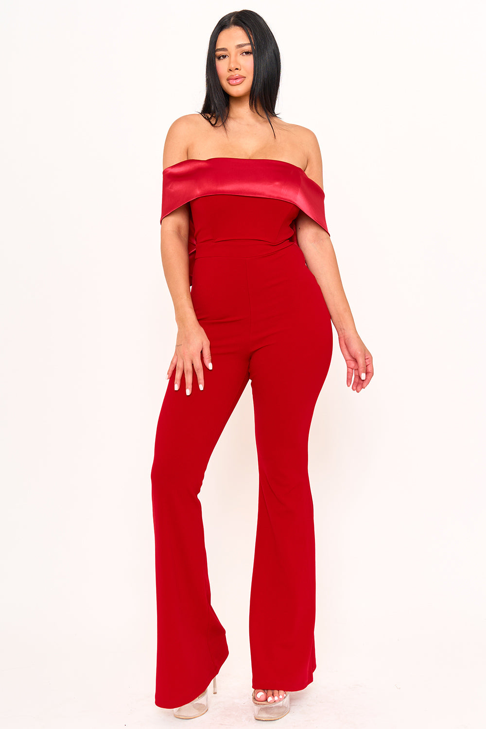 IB2475JP - SATIN AND TECHNO CREPE CONTAST JUMPSUIT - Image 10
