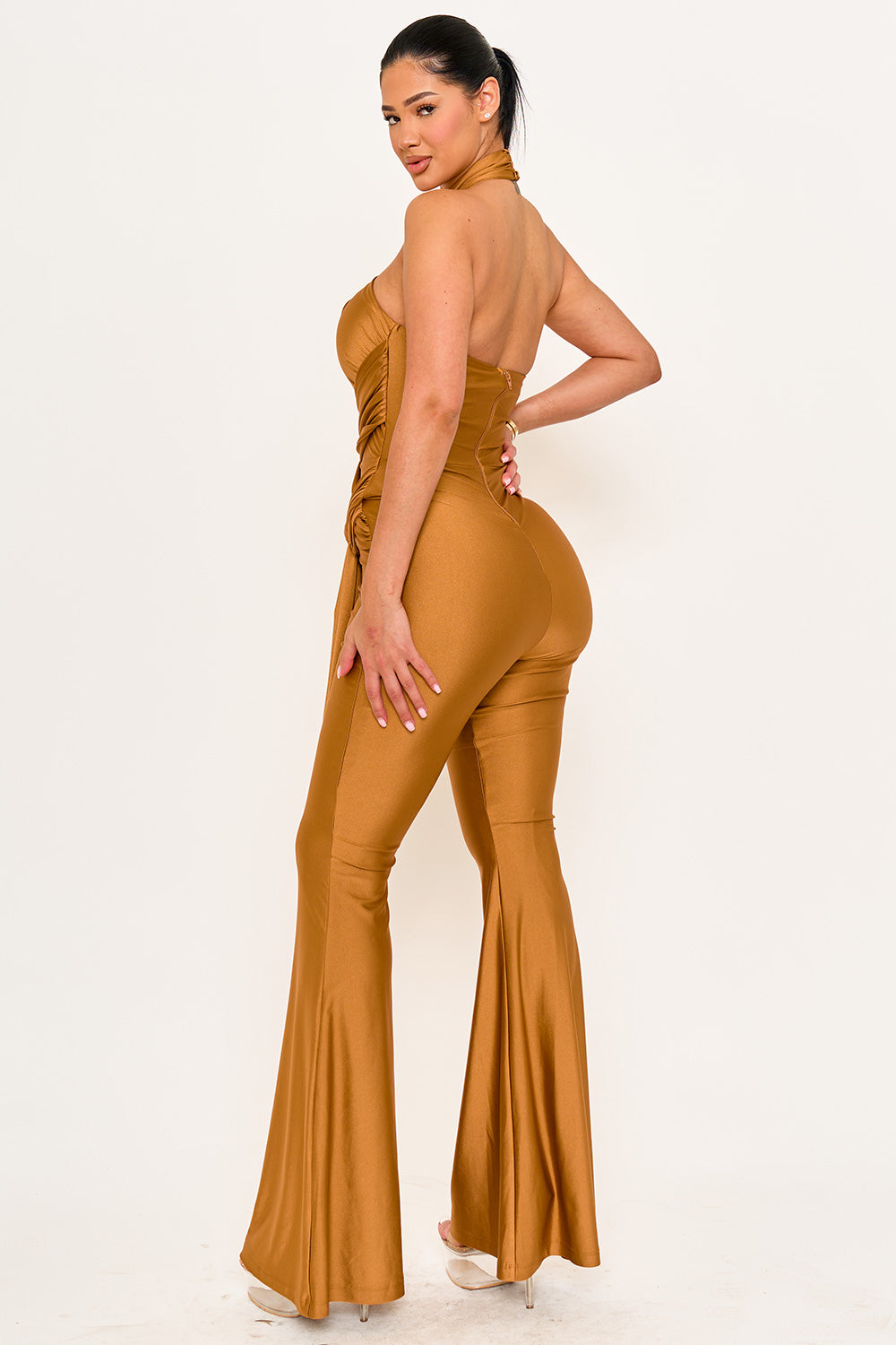 IB2506HP - HALTER TOP WRAP JUMPSUIT - Image 3