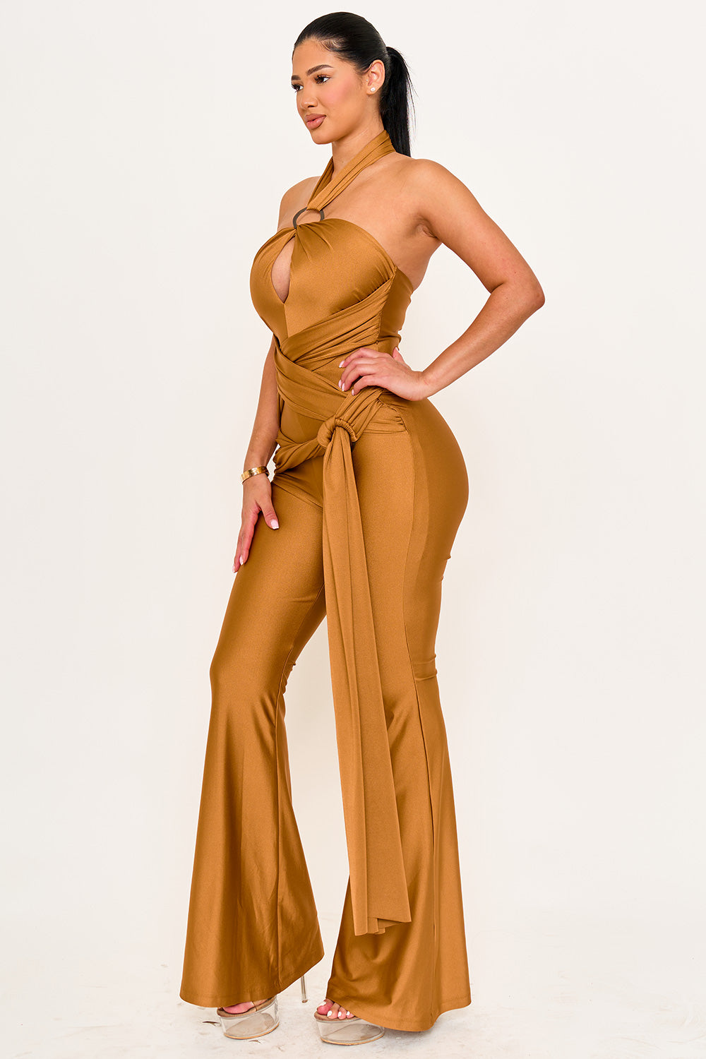 IB2506HP - HALTER TOP WRAP JUMPSUIT - Image 5