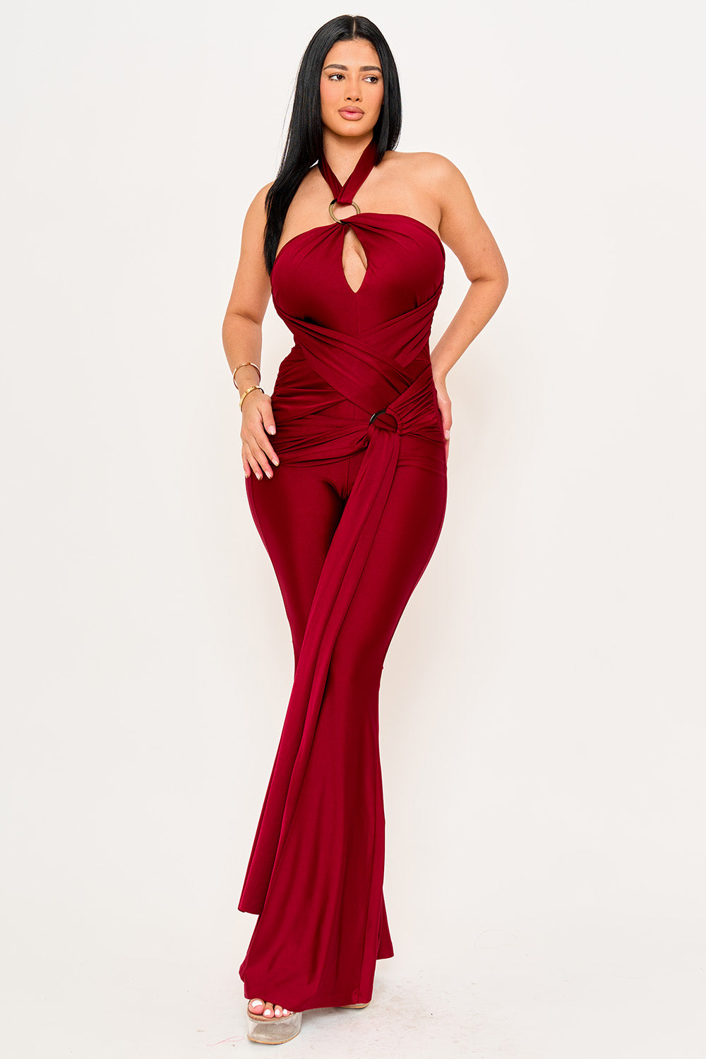 IB2506HP - HALTER TOP WRAP JUMPSUIT - Image 19