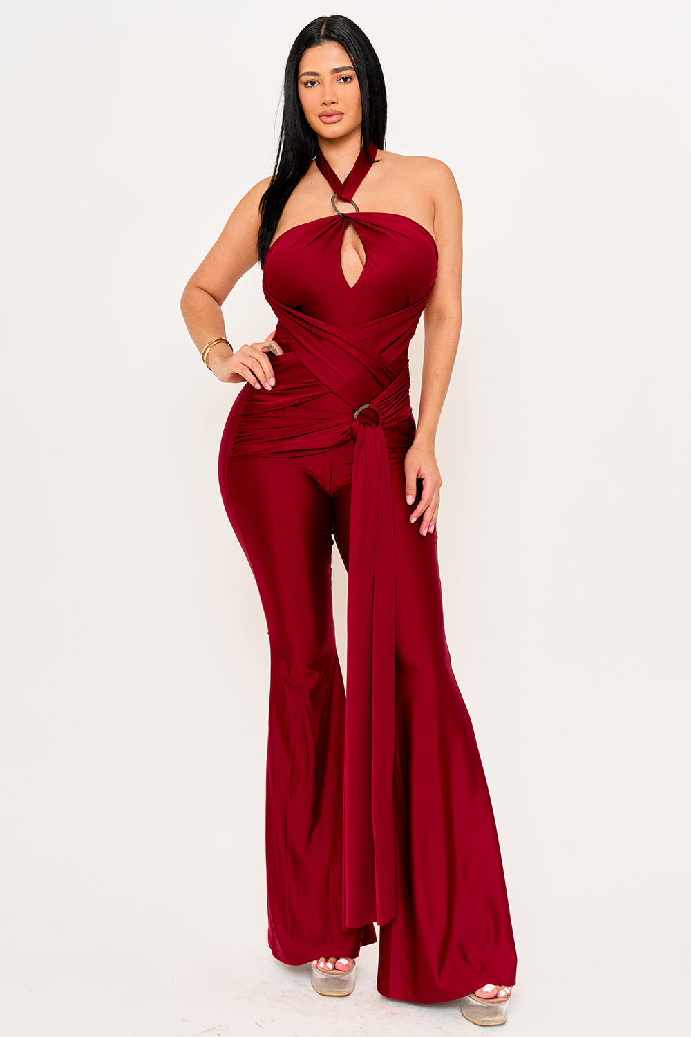 IB2506HP - HALTER TOP WRAP JUMPSUIT - Image 16