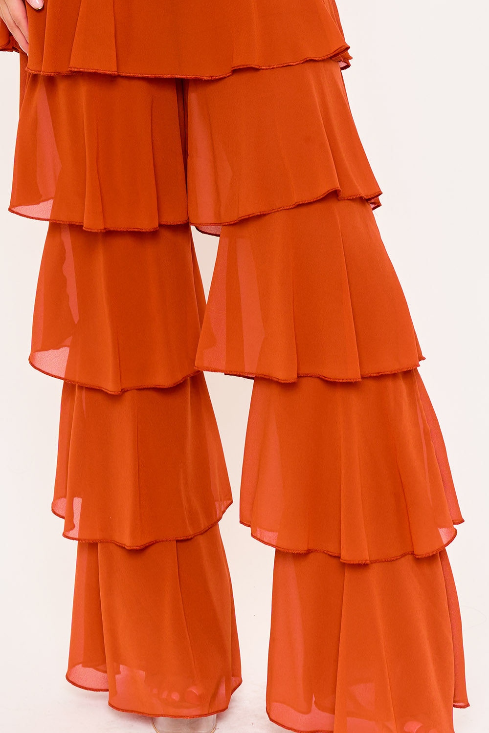 IB2507HP - TECHNO CREPE & CHIFFON CONTRAST JUMPSUIT - Image 16