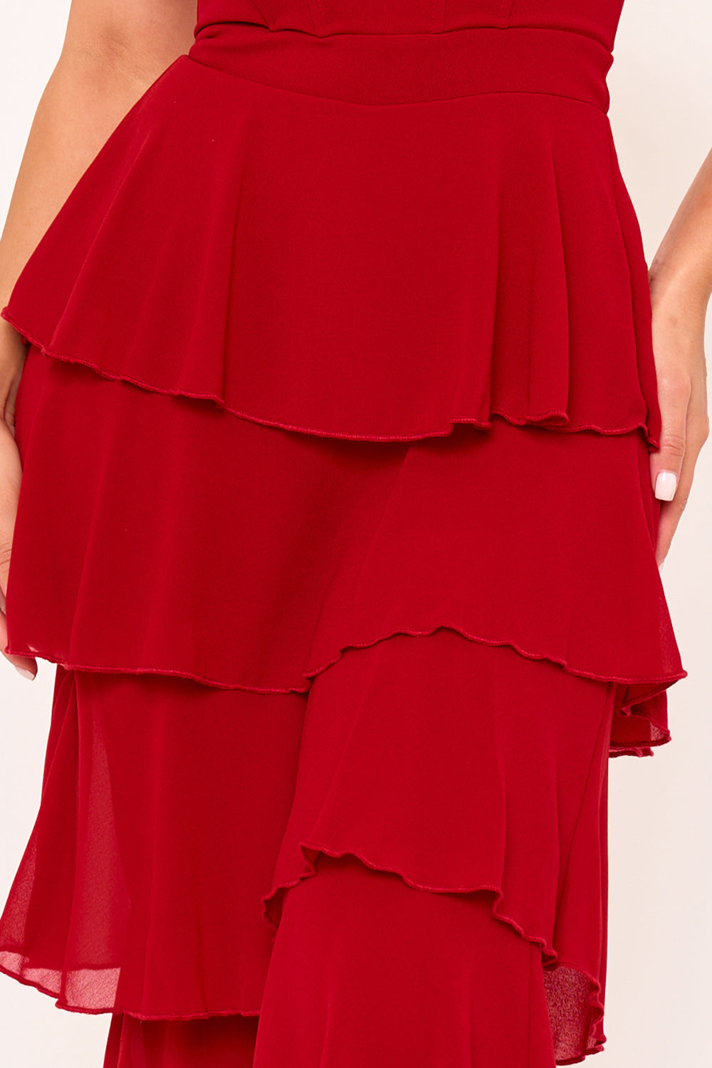 IB2507HP - TECHNO CREPE & CHIFFON CONTRAST JUMPSUIT - Image 7
