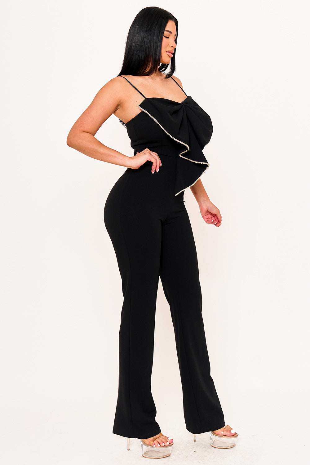 IB2513HP - RHINESTONE TRIM THE EDGE OF THE BOW JUMPSUIT - Image 8