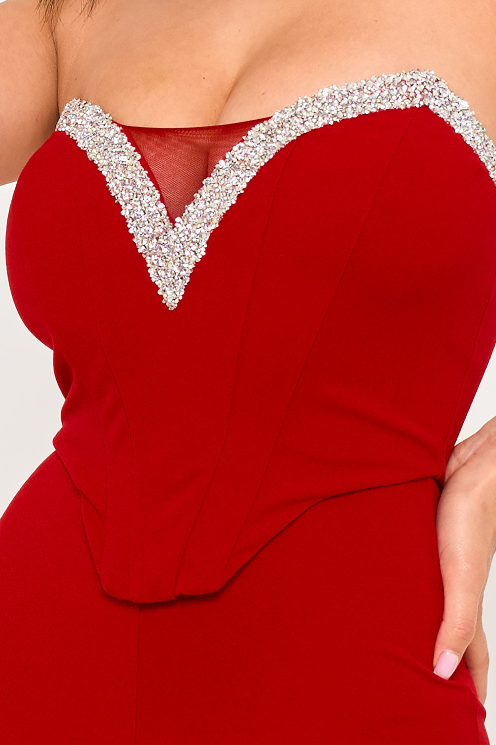 IB2529SP - RHINESTONE TAPE TRIM AROUND BUST JUMPSUIT - Image 10