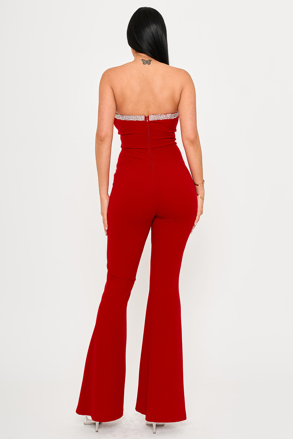 IB2529SP - RHINESTONE TAPE TRIM AROUND BUST JUMPSUIT - Image 9