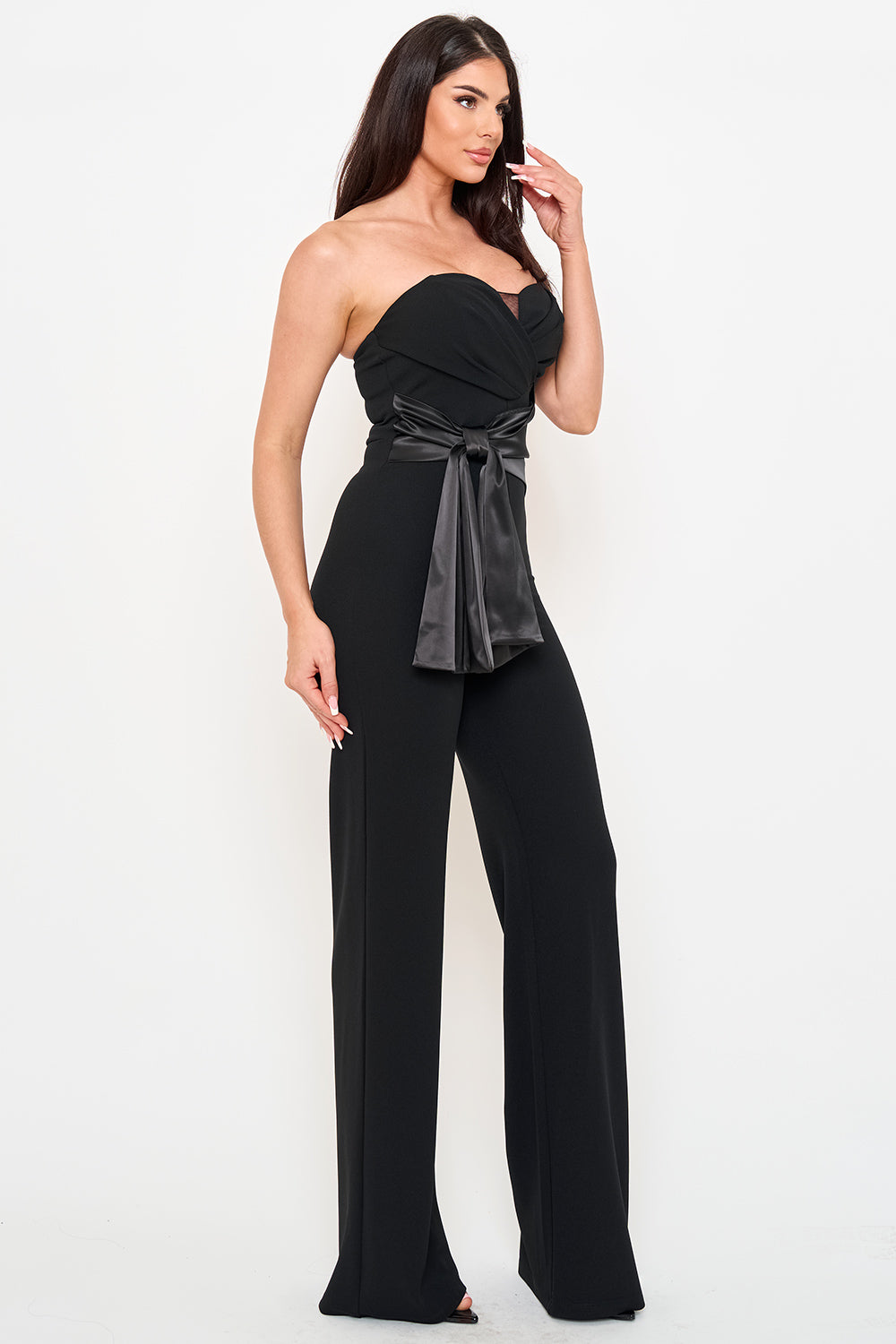 IB2555HP - SATIN WAIST TWIST TIE JUMPSUIT - Image 15