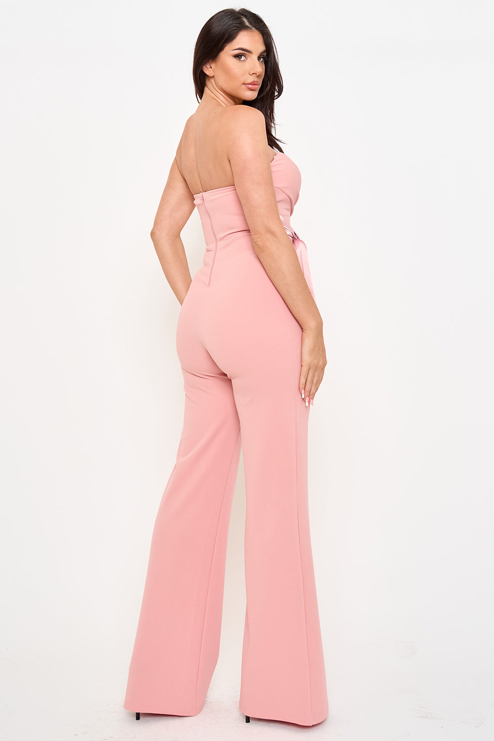 IB2555HP - SATIN WAIST TWIST TIE JUMPSUIT - Image 7