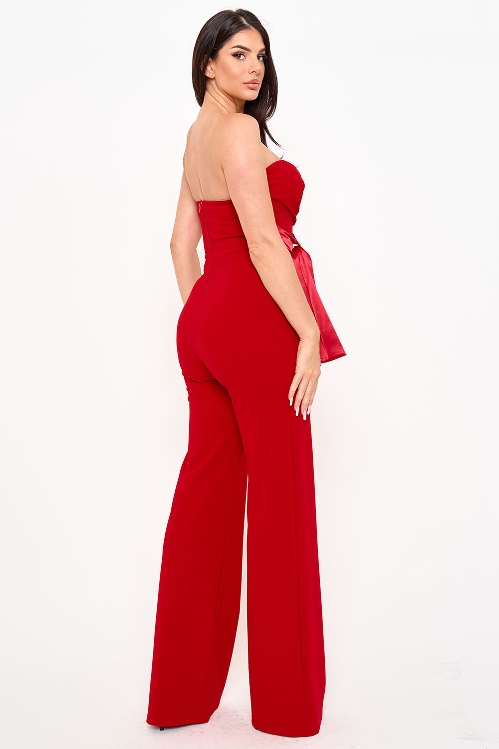 IB2555HP - SATIN WAIST TWIST TIE JUMPSUIT - Image 12
