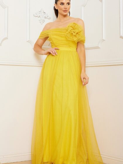 IDM9823JP - GLITTER MESH TUBE TOP MAXI DRESS