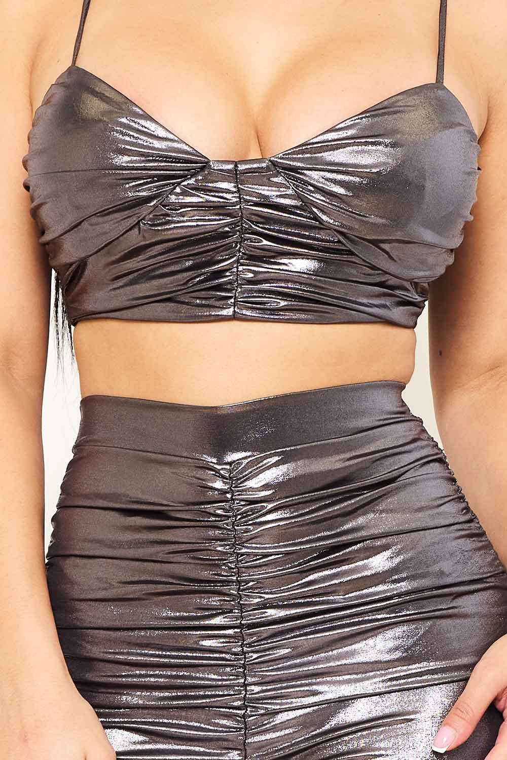 IR1824AP - FOIL CROP TOP AND BELL BOTTOM SET - Image 11