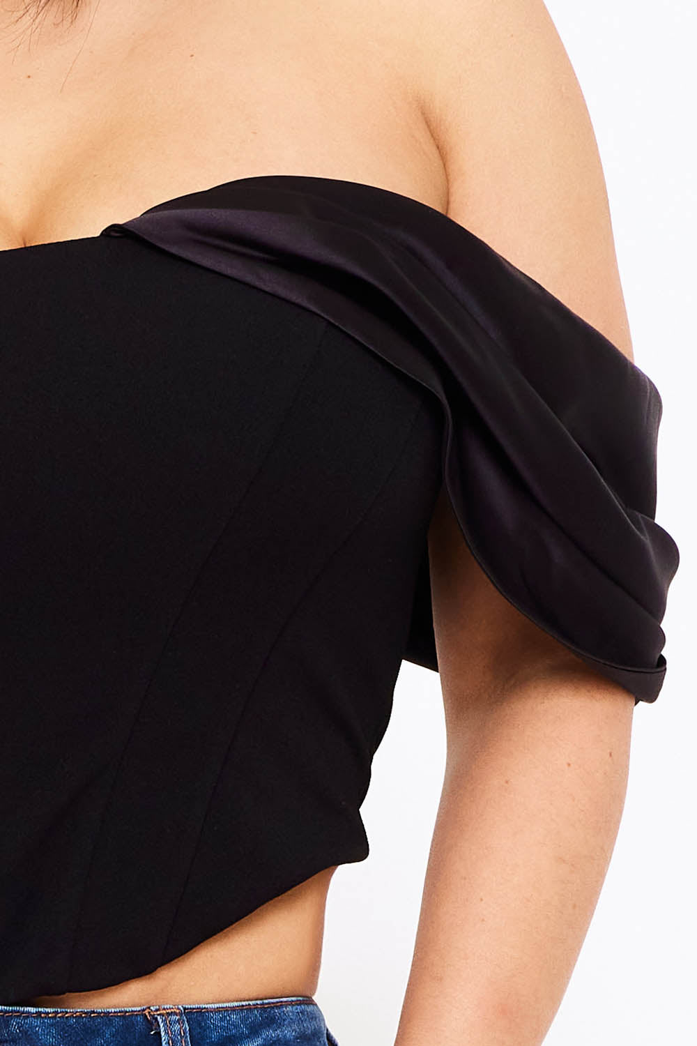 IT1346AP - COLOR CONTRAST DRAPPED OFF THE SHOULDER TOP - Image 14