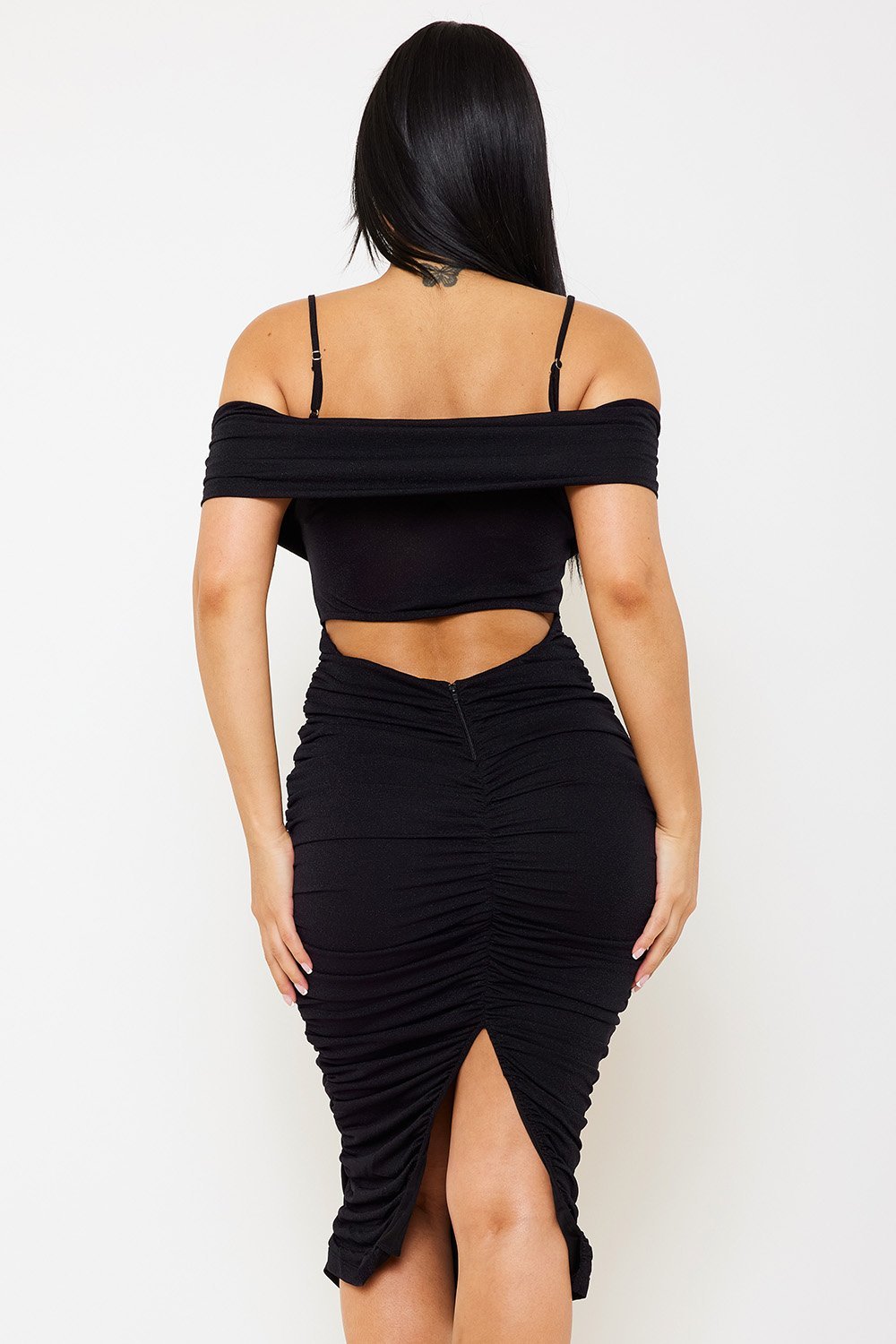 SD1160AP - GLITTER OPEN SHOULDER MIDI DRESS - Image 14