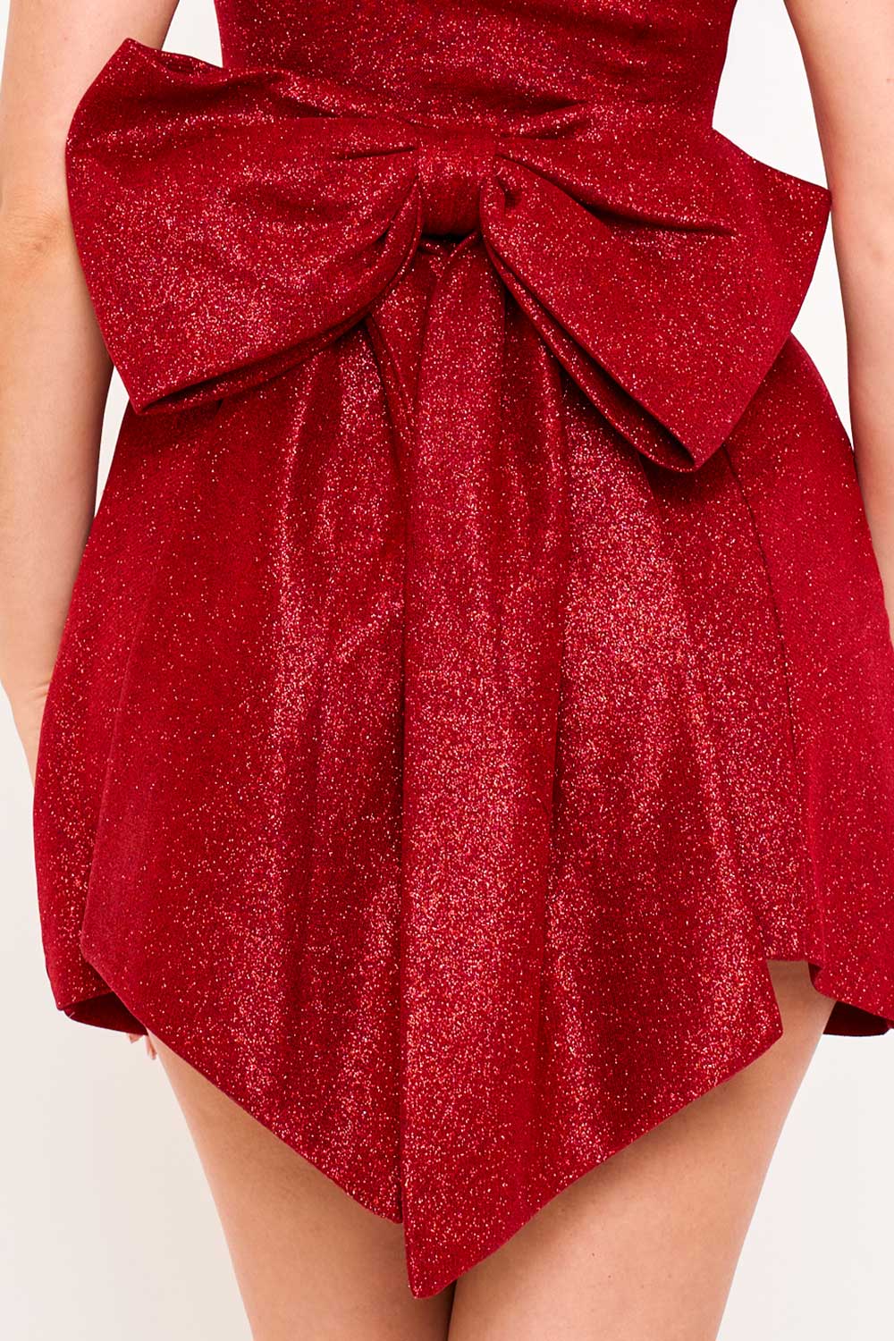 SD1673JP - BONDED SHINY KNIT LARGE BOW ACCENT MINI DRESS - Image 17