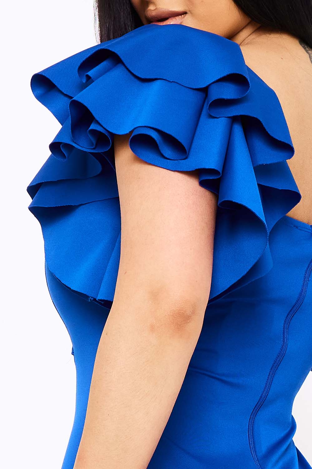 SD1789JP - DOUBLE LAYER RUFFLE SHORT SLEEVE MINI DRESS - Image 11
