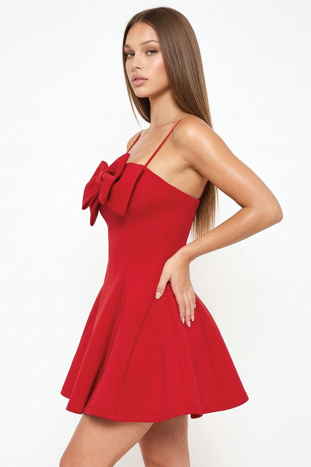SD1818JP - SUPER TECHNO BOW FRONT MINI DRESS - Image 8