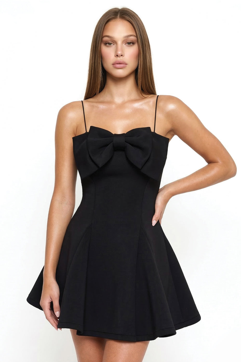SD1818JP - SUPER TECHNO BOW FRONT MINI DRESS - Image 3