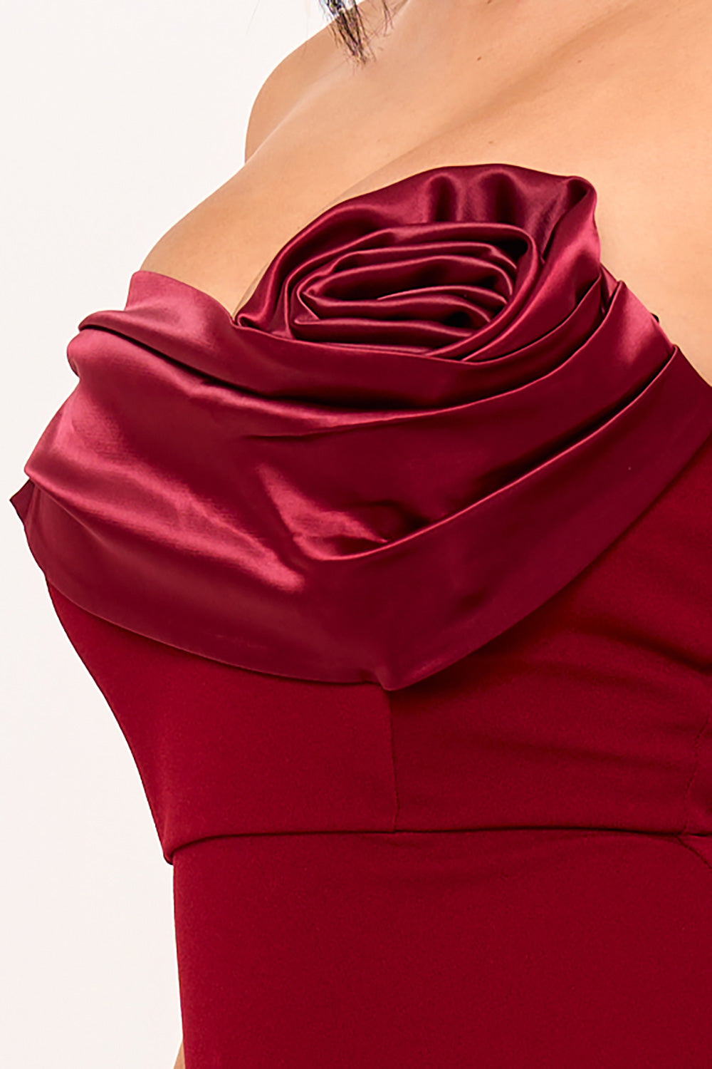 SD1885JP - SATIN ROSE OFF THE SHOULDER MINI DRESS - Image 13