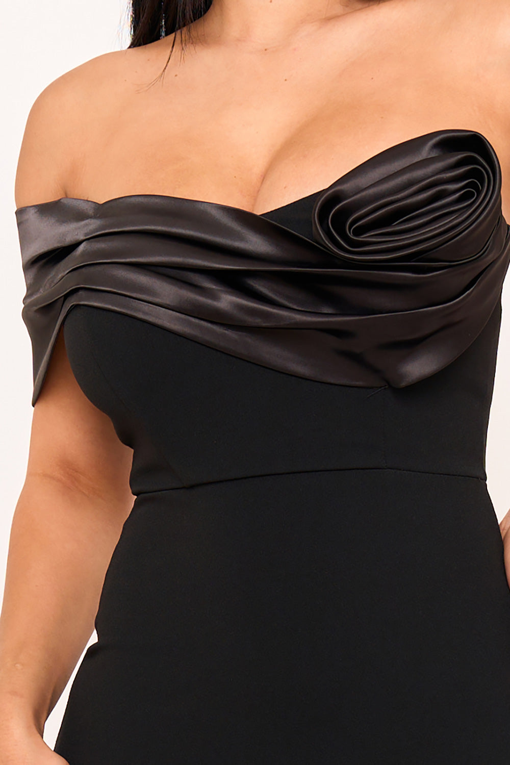 SD1885JP - SATIN ROSE OFF THE SHOULDER MINI DRESS - Image 21