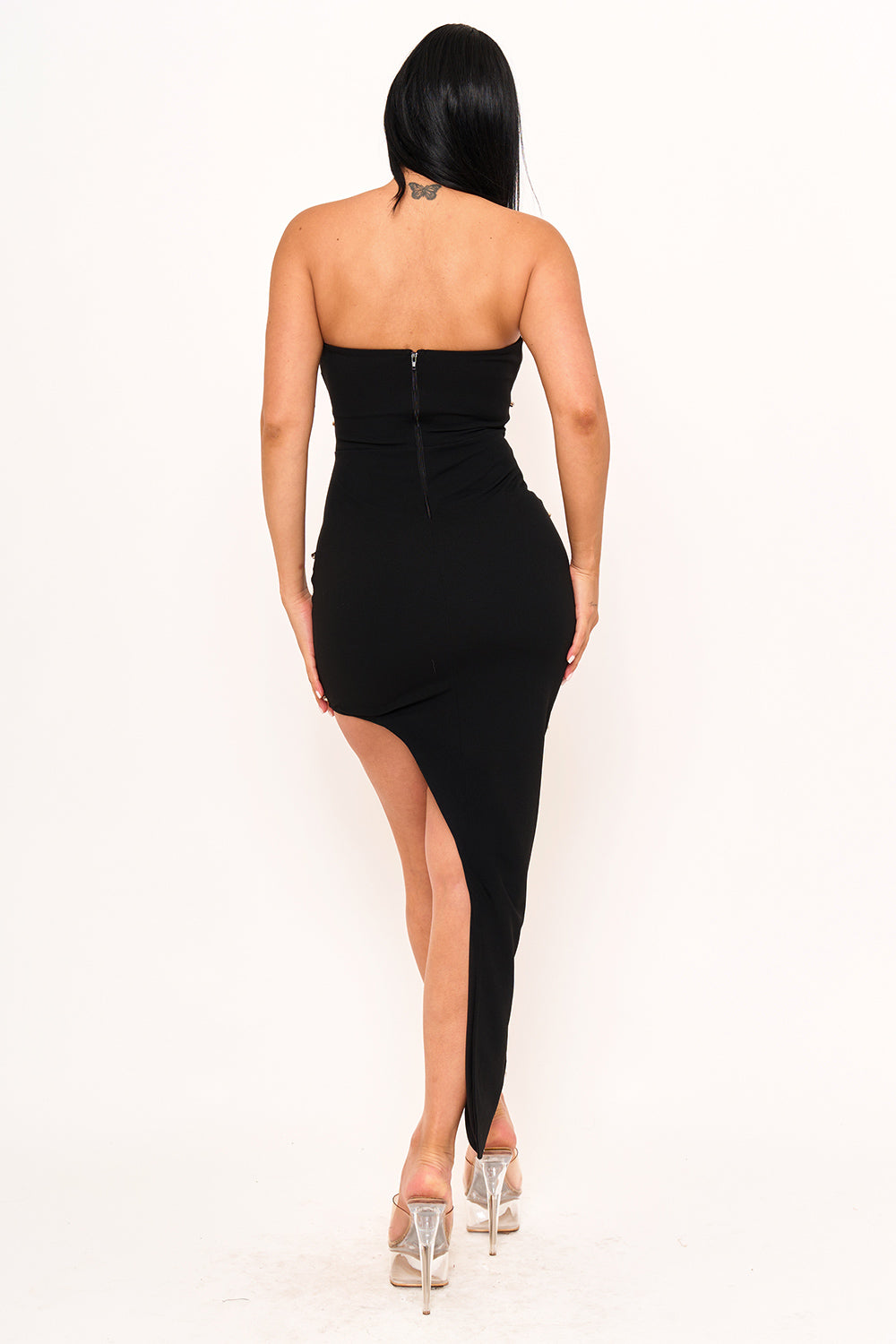 SD1895HP - RHINESTONE SIDE HIGH-LOW MINI DRESS - Image 8