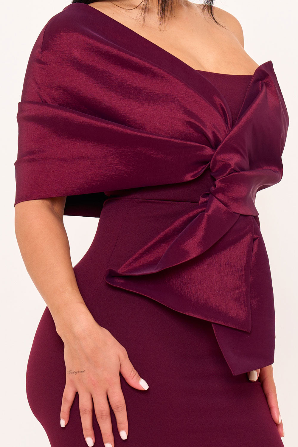 SD1930JP - ONE SHOULDER TWIST TIE DETAIL FRONT MINI DRESS - Image 17