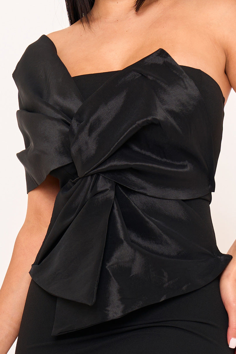 SD1930JP - ONE SHOULDER TWIST TIE DETAIL FRONT MINI DRESS - Image 11