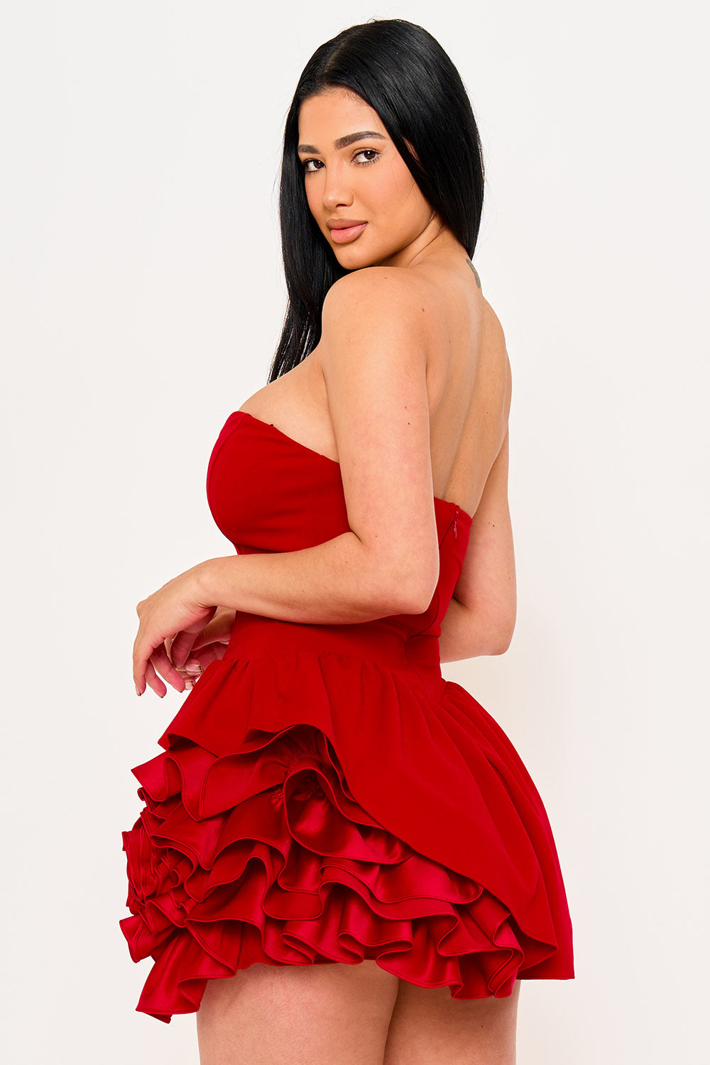 SD2045SP - LAYER OF RUFFLES DETAIL MINI DRESS - Image 8