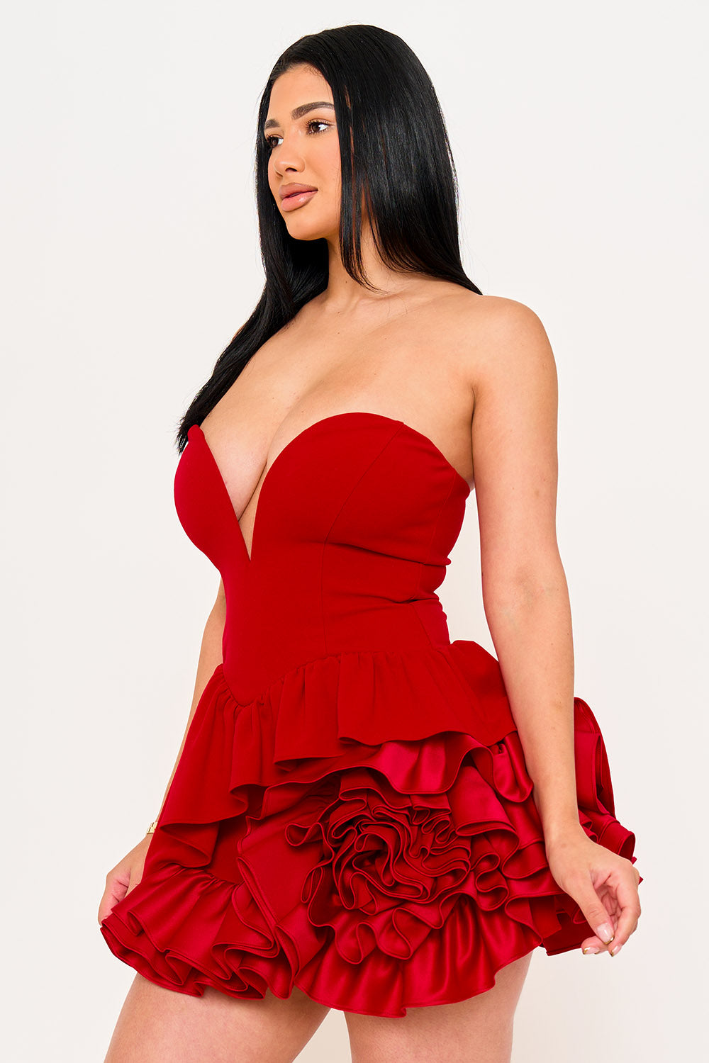 SD2045SP - LAYER OF RUFFLES DETAIL MINI DRESS - Image 9