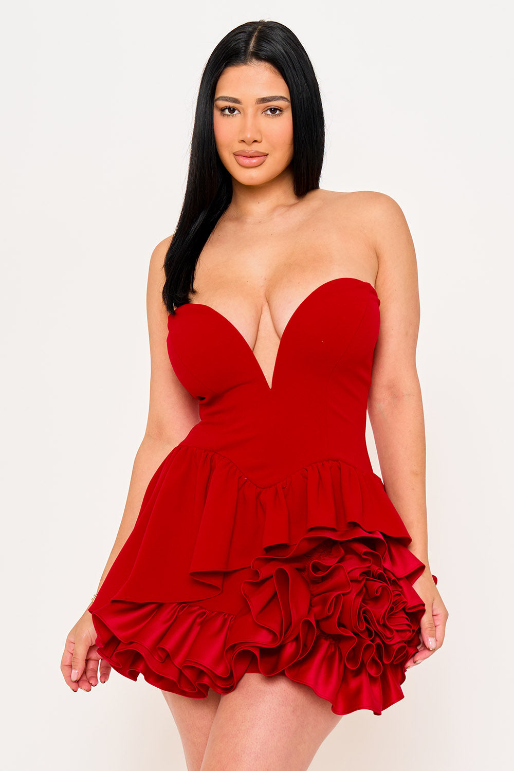 SD2045SP - LAYER OF RUFFLES DETAIL MINI DRESS - Image 10