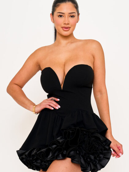 SD2045SP - LAYER OF RUFFLES DETAIL MINI DRESS