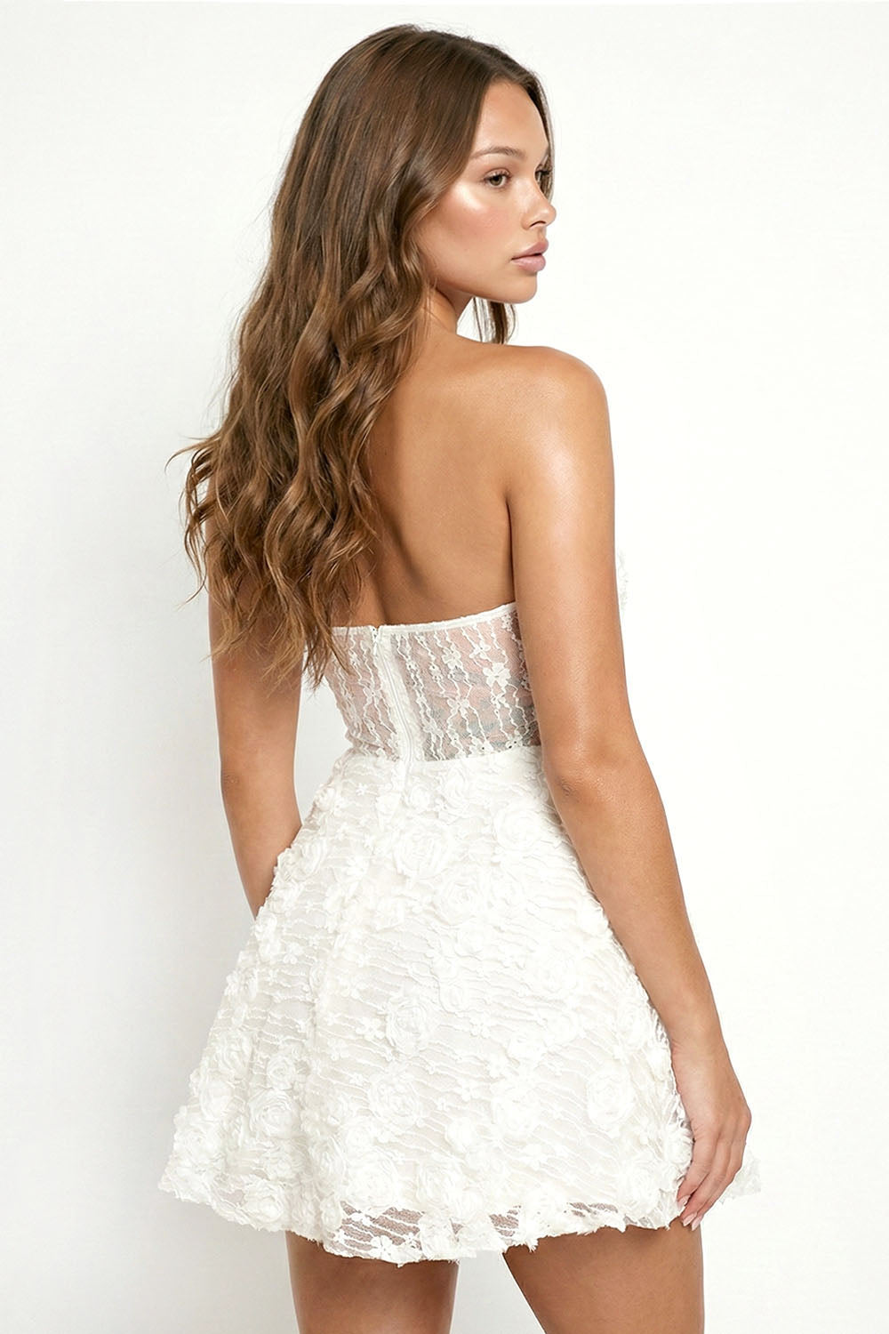 SD2160SP - FLOWER LACE FLARE MINI DRESS - Image 10