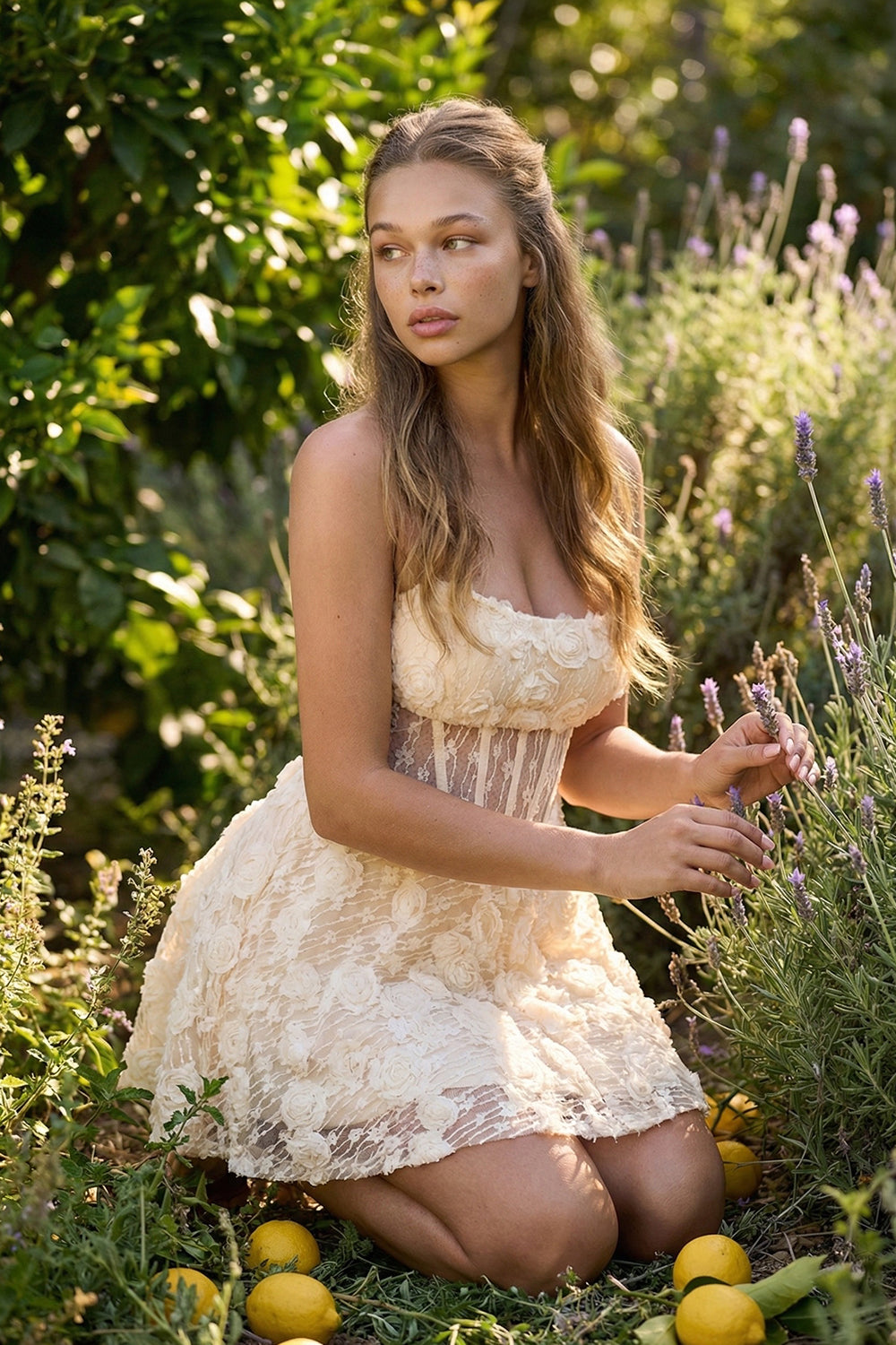 SD2160SP - FLOWER LACE FLARE MINI DRESS - Image 4
