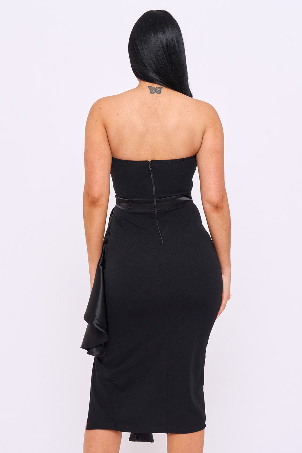 SD2255JP - SATIN PLEATED FABRIC CONTRAST MIDI DRESS - Image 15