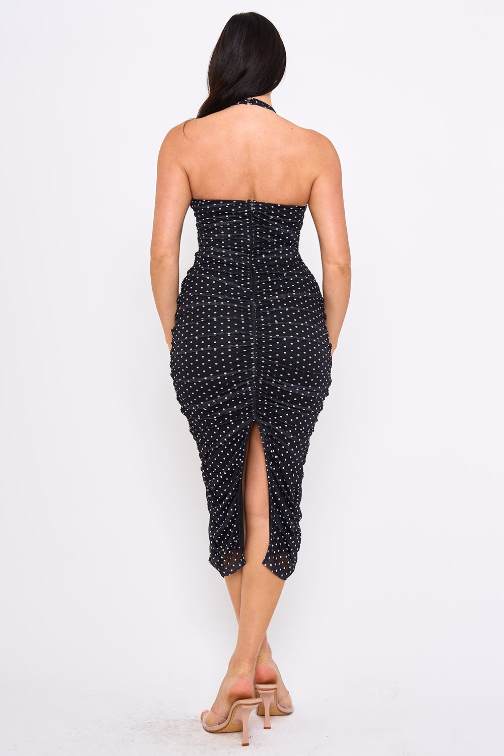 SD2268JP - POLKA DOT HALTER NECK MIDI DRESS - Image 11