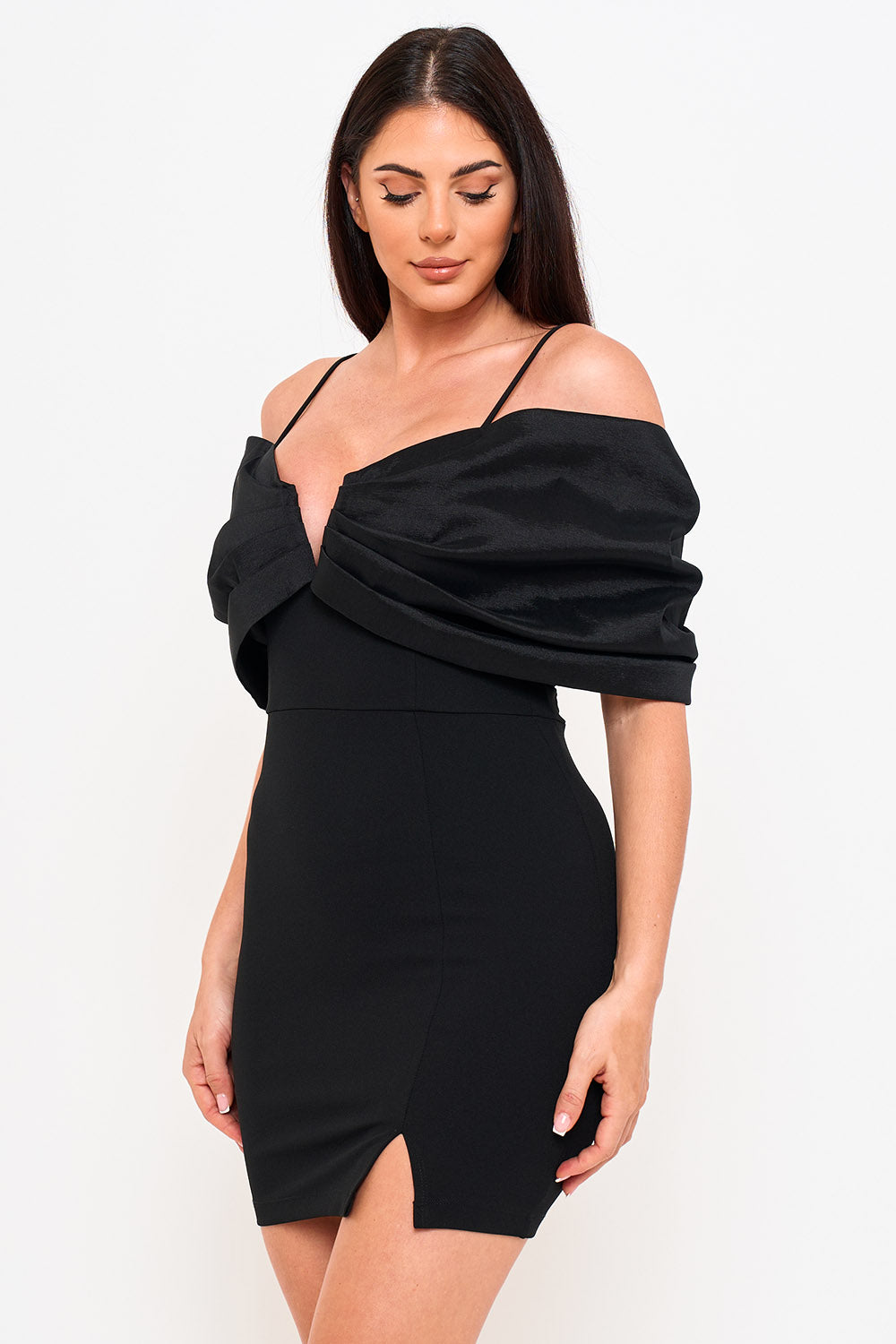 SD2277HP - OVERSIZED SATIN BOW OFF THE SHOULDER MINI DRESS - Image 15