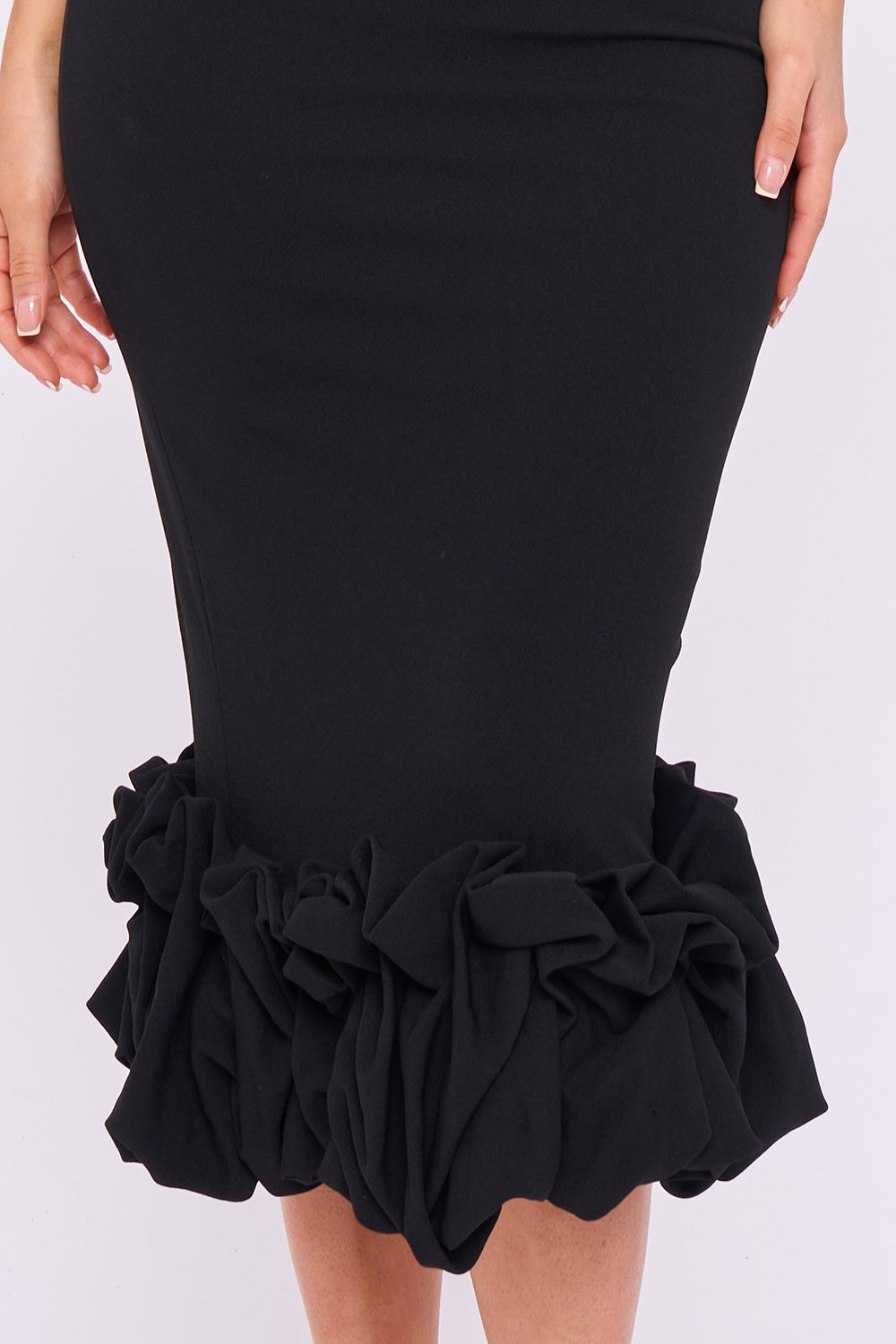 SD2306JP - MESH ONE-SHOULDER CORSET BODICE MIDI DRESS - Image 11