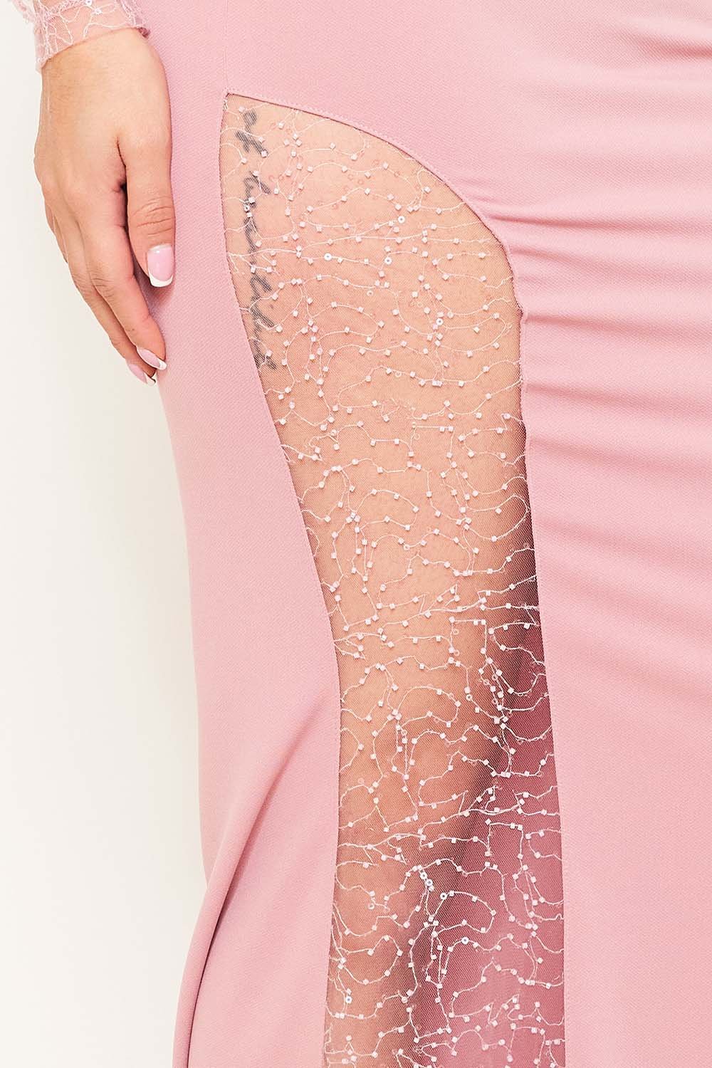 SDM1178SP - BEADED MESH PANELED MAXI DRESS - Image 11