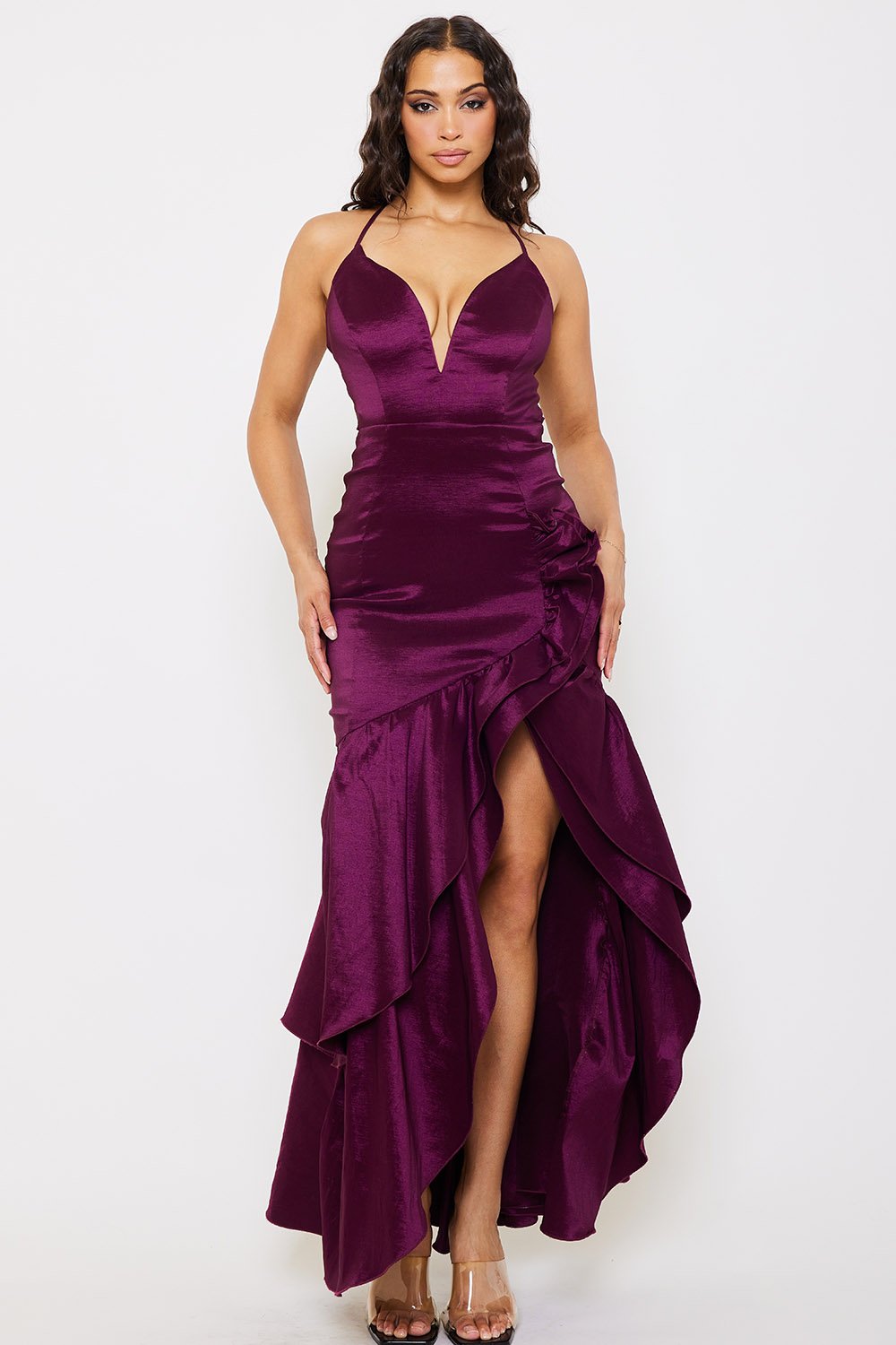 SDM1288SMB - TAFFETA LAYERED RUFFLE MAXI DRESS - Image 15
