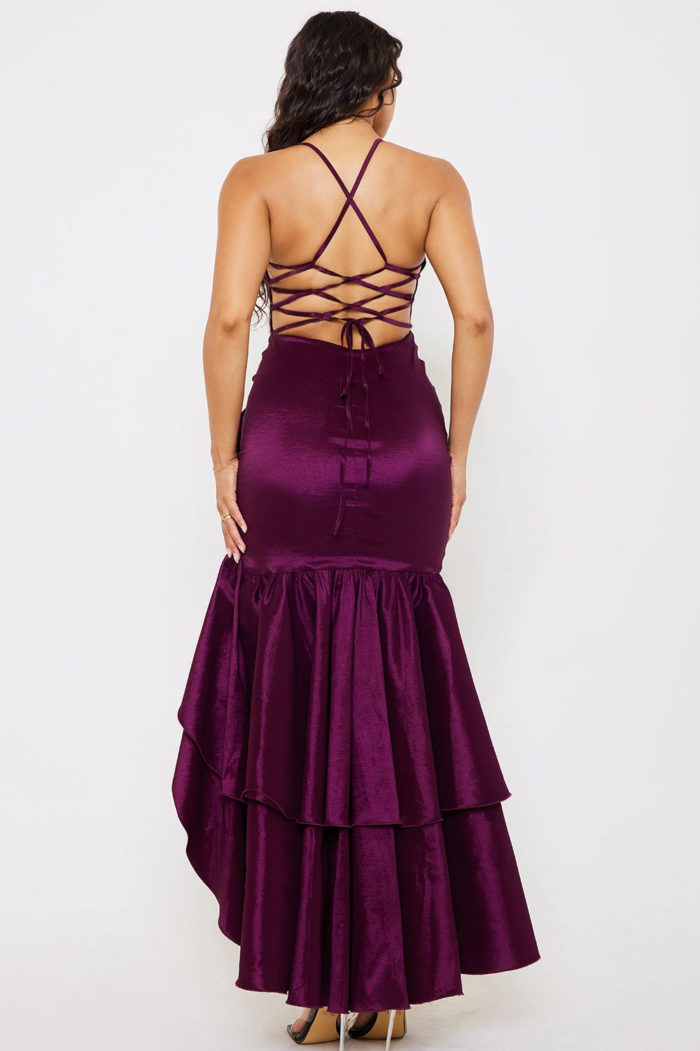 SDM1288SMB - TAFFETA LAYERED RUFFLE MAXI DRESS - Image 18
