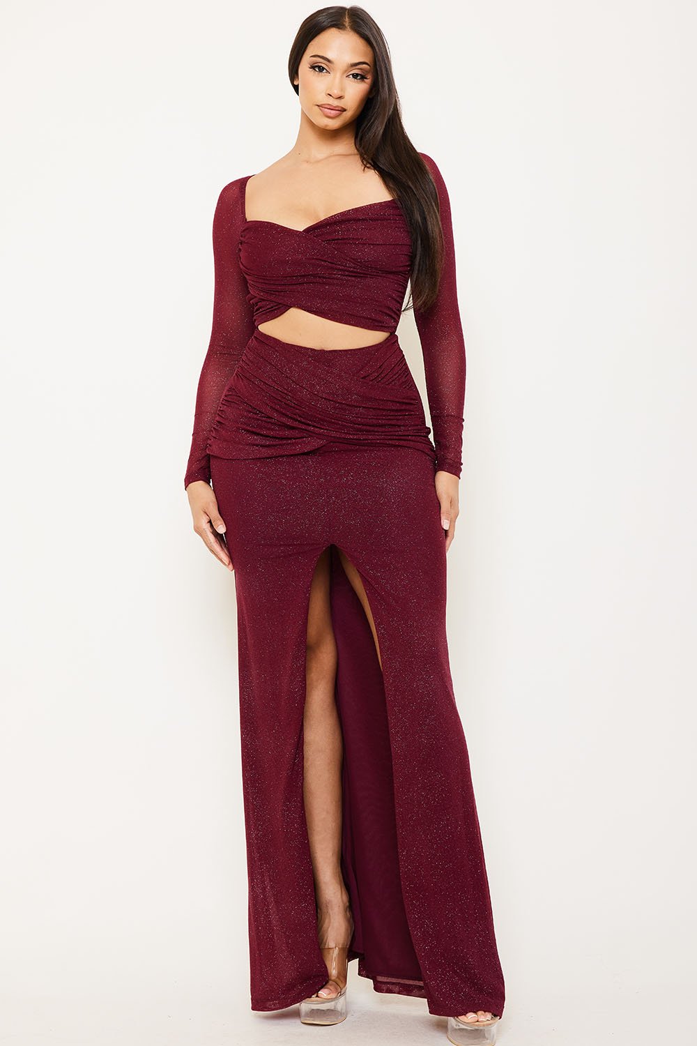 SDM1358AP - POWERMESH WITH GLITTER MAXI DRESS - Image 8