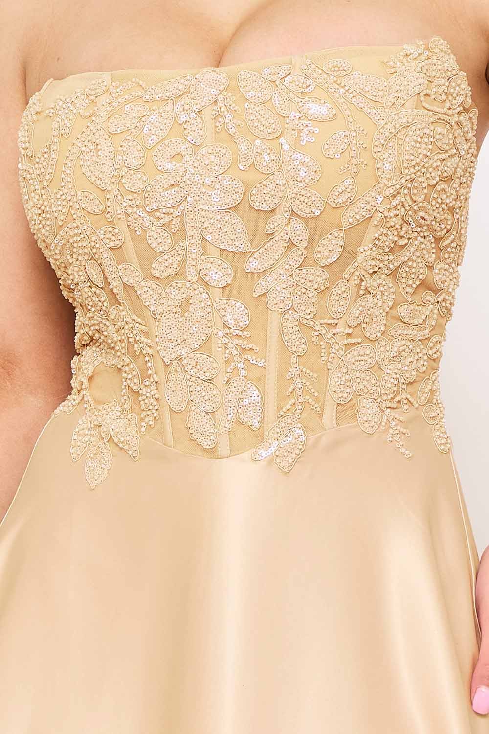 SDM1576JP - LACE AND DULL SATIN PANELED MAXI DRESS - Image 11