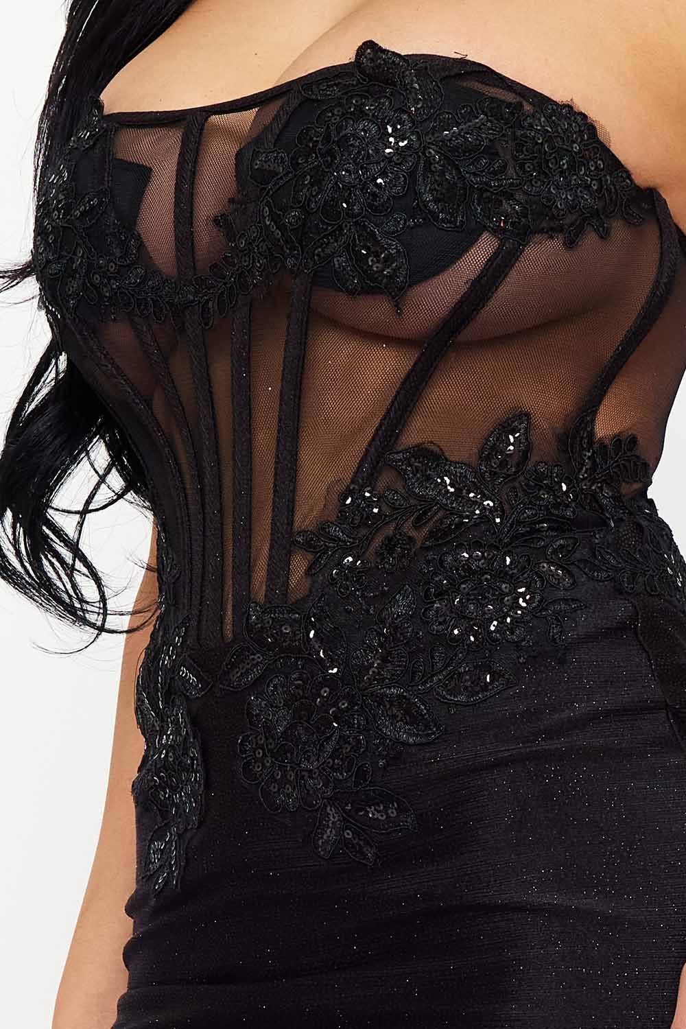 SDM1578JP - GLITTER SHAKIRA RIB LACE DETAILED MAXI DRESS - Image 15