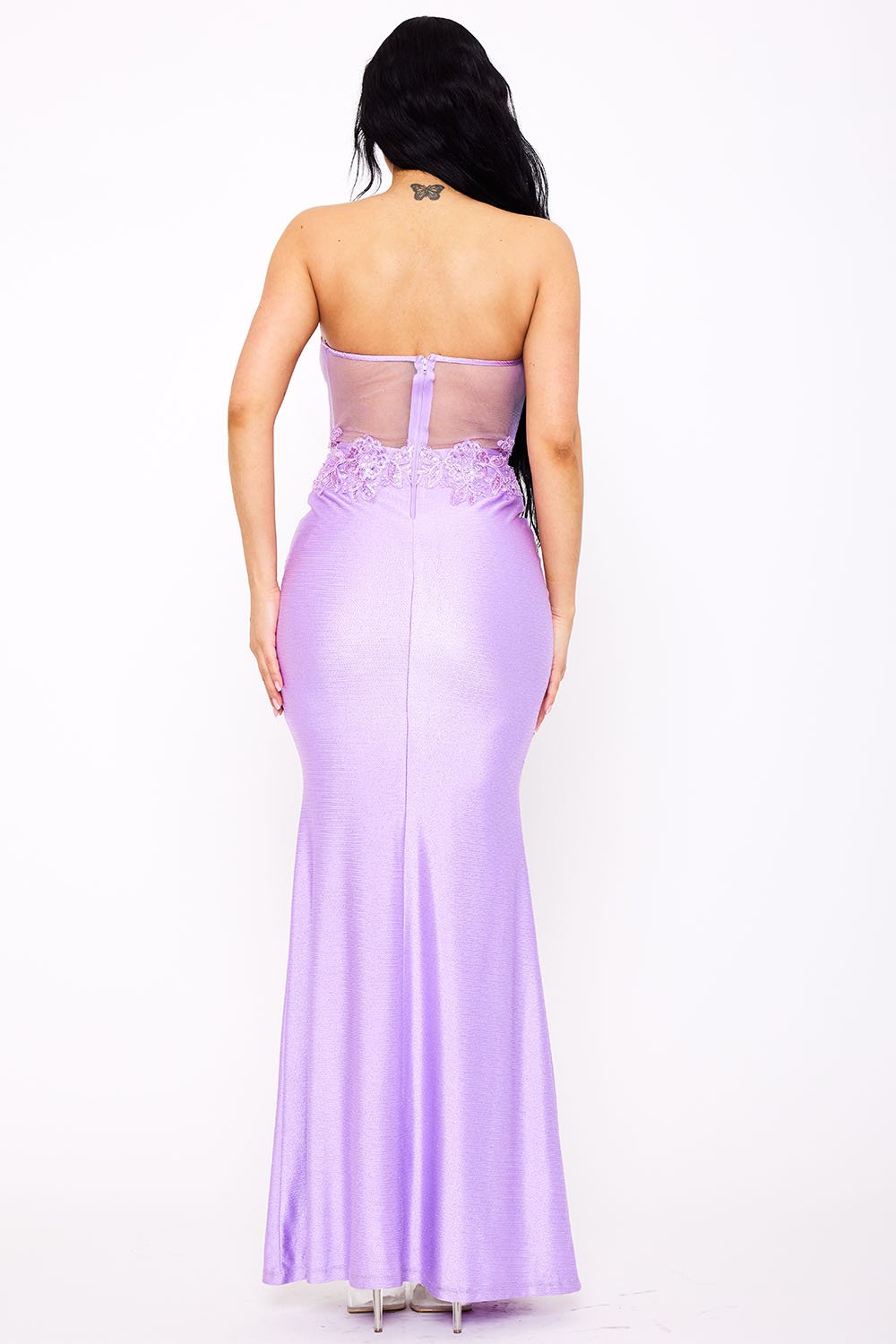 SDM1578JP - GLITTER SHAKIRA RIB LACE DETAILED MAXI DRESS - Image 10