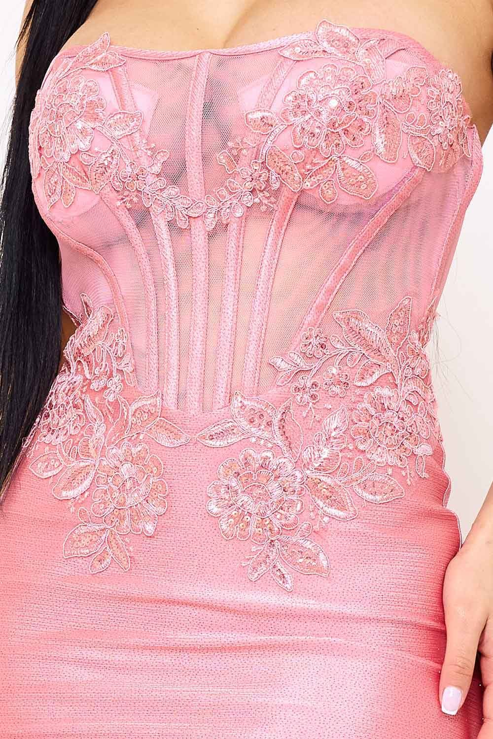 SDM1578JP - GLITTER SHAKIRA RIB LACE DETAILED MAXI DRESS - Image 7